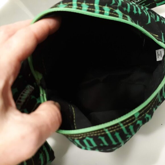 New ROCK N ROLL Round Shoulder Purse Shoulder Bag Black Bright Green Punk Rave - Picture 7 of 8